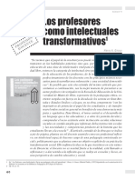 Los Profesores Como Intelectuales Transformativos PDF