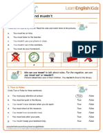 Grammar Games Modals Must and Mustnt Worksheet