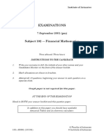 Examinations: Subject 102 - Financial Mathematics