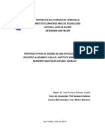 Propuesta para El Diseño de Una Aplicación Web de Registro Academico para El Instituto Biblico Bethel Municipio San Felipe Estado Yaracuy