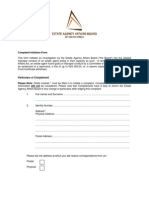 Estate Agents Affairs Board Complaints Form