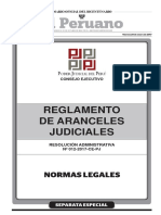 Reglamento de Aranceles Judiciales