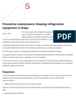 Preventive Maintenance - Keeping Refrigeration Equipment in Shape