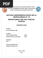 Estudio Hidromorfologico de La Microcuenca #18 Microcuenca Del Rio Cancha-Cancha