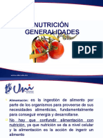 Generalidades de La Nutrición