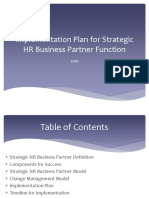 Implementation Plan For Strategic HRBP