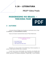 Literatura - Aula 26 - Modernismo No Brasil - 3 Fase