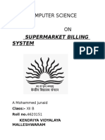 Computer Science Project ON: Supermarket Billing System