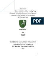 MINI RISET Pengaruh Faktor Sosial, Pribadi Dan Psikologi Yang Mempengaruhi Perilaku Konsumen Dalam Keputusan Pembelian Produk Minuman Tea Pucuk Harum Di Kota Samarinda