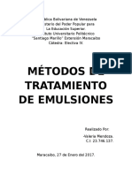 Métodos de Tratamiento de Emulsiones Agua-Crudo