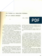 En Torno Al Análisis Formal de La Lírica Griega - Clara Corneli de Jiménez