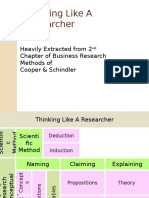 Thinking Like A Researcher: Heavily Extracted From 2 Chapter of Business Research Methods of Cooper & Schindler