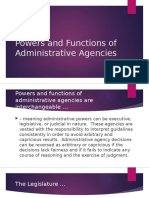 Powers and Functions of Administrative Agencies