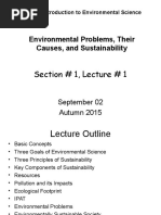 Section # 1, Lecture # 1: Environmental Problems, Their Causes, and Sustainability