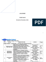 Anatomy Timetable 2014