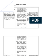 Planning in Terms of Instruction: Department: Physical Therapy Department Standard/ Related Literature Analysis