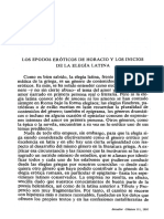 Los Epodos Eroticos de Horacio y Los Inicios de Elegia Latina