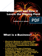 E-Business and How It Levels The Playing Field: Rodolfo Noel S. Quimbo