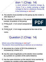 That Is A Distance D Away (Q) - Which One of The Following Is True?