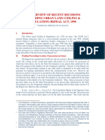 An Overview of Recent Decision Regarding Urban Land Ceiling Regulation RepealL Act 1999