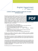 LICENCE LLCER 2 Spécialité Anglais