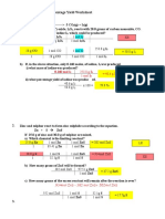 Limiting Reagents and Percentage Yield Worksheet Answers