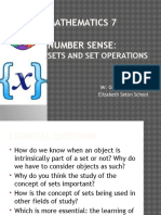 Mathematics 7 Number Sense:: Sets and Set Operations