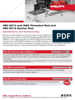 Hilti HIT-V and HAS Threaded Rod and Hilti HIT-Z Anchor Rod: Specifications and Technical Data