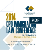 2014 CPD Immigration Law Conference Papers Day 1 - As at 18 March 2014