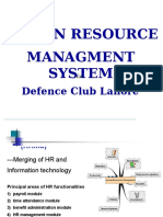 Human Resource Managment System: Defence Club Lahore