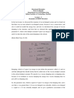 Structural Dynamics Prof. P. Banerji Department of Civil Engineering Indian Institute of Technology, Bombay Lecture - 3 Dynamics of SDOF Structure