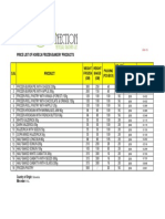 Price List of Horeca Frozen Bakery Products