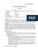 Análisis de La Problemática de La Educación Nacional Sílabo