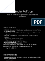 Aula 8 - Formas de Governo e Sistemas de Governo