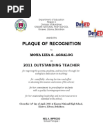 Certificate Outstanding Teacher