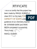 Foaming Capacity of Soaps Investigatory Projects Chemistry Class 12 Cbse