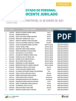 Listado de Docente Jubilado - Enero 2017 - Notilogía