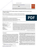 Bernat Esteban Et Al 2102, Characterization of The Surface Tension of Vegetable Oils To Be Used As Fuel in Diesel Engines