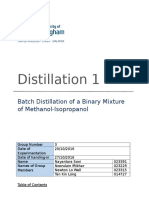 Batch Distillation Laboratory Report