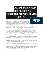 Upload of Planned Independent Requirements Made Easy v0