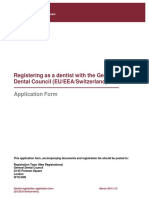 Dentist Registration Form (EU EEA Switzerland)