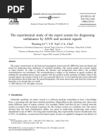 The Experimental Study of The Expert System For Diagnosing Unbalances by ANN and Acoustic Signals