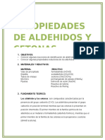 Propiedades de Aldehidos y Cetonas