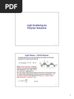 Light Scattering by Polymer Solutions: Light Waves - A Brief Review