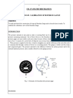 Ce-271 Fluid Mechanics: Experiment No 05-Calibration of Bourdon Gauge