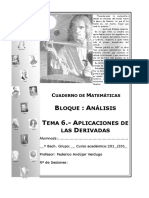 Cuaderno de Analisis Tema 6 Aplicaciones de Las Derivadas