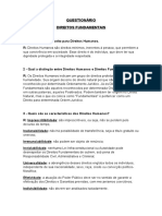 QUESTIONÁRIO - Direitos Fundamentais