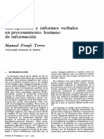 Introspección e Informes Verbales en Procesamiento Humano