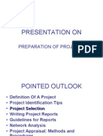 Presentation On: Preparation of Projects