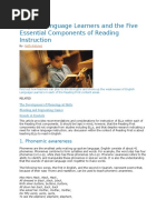 English Language Learners and The Five Essential Components of Reading Instruction